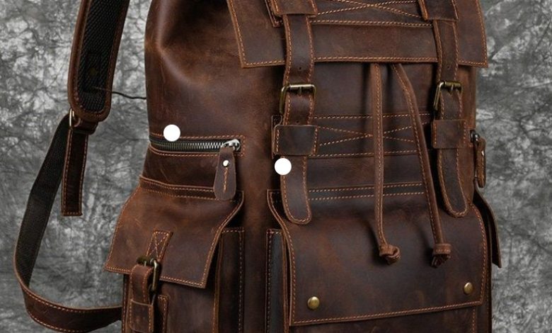 leather work backpack